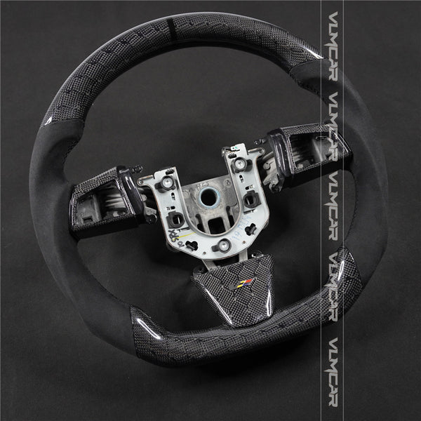 Private custom Honeycomb Carbon Fiber steering wheel with alcantara For Cadillac CTS v2 2009-2014
