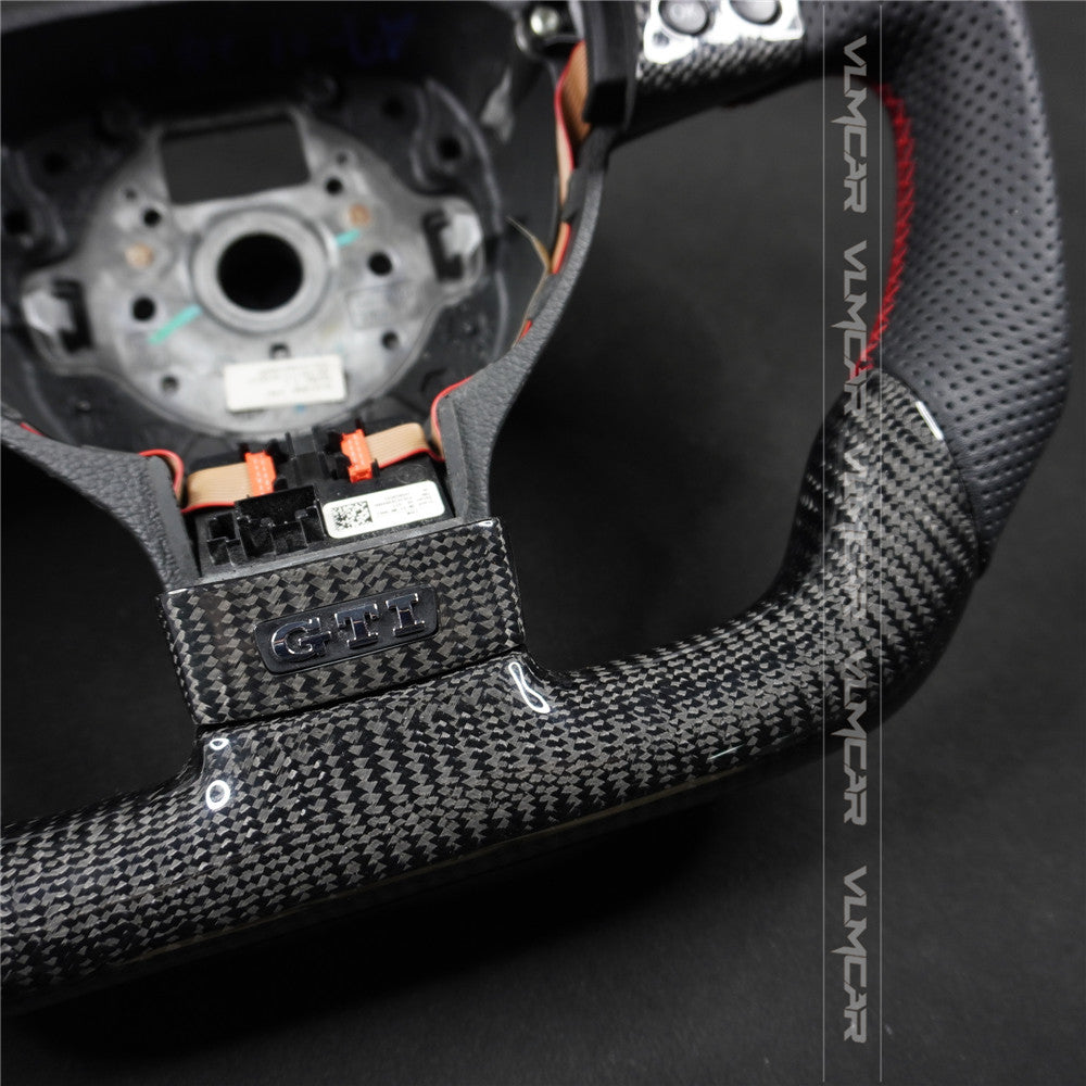 Private custom carbon Fiber steering wheel For Volkswagen Golf 5/ MK5/ GTI/without paddles holes