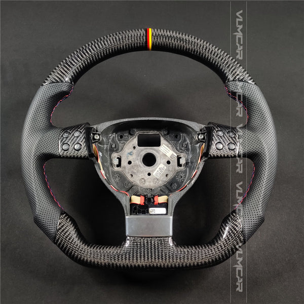 Private custom carbon Fiber steering wheel For Volkswagen Golf 5/ MK5/ GTI/without paddles holes