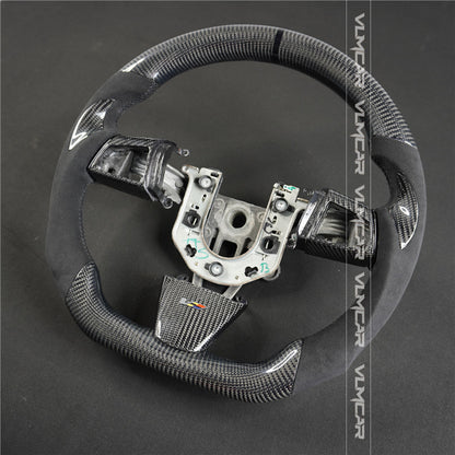 Private custom carbon Fiber steering wheel with suede For Cadillac CTS v2 2009-2014