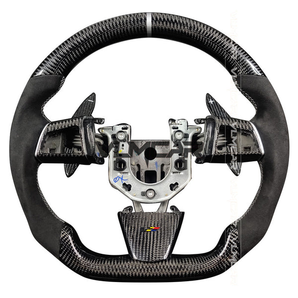 Private custom carbon Fiber steering wheel with suede For Cadillac CTS v2 2009-2014