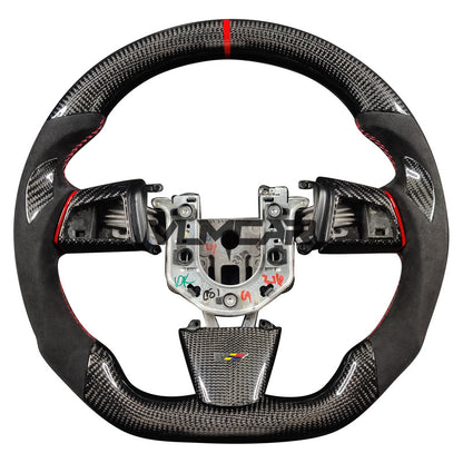 Private custom carbon Fiber steering wheel with suede For Cadillac CTS v2 2009-2014