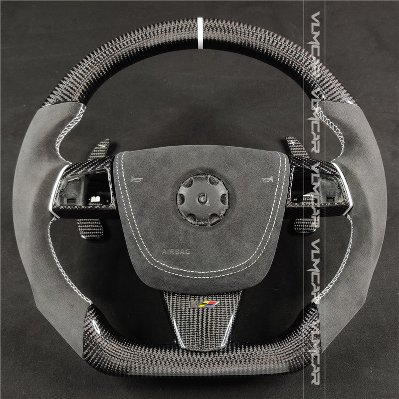 Private custom carbon Fiber steering wheel with suede For Cadillac CTS v2 2009-2014