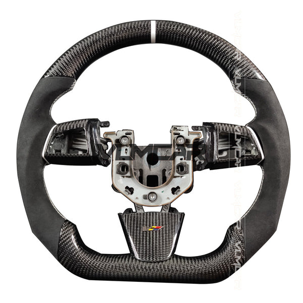 Private custom carbon Fiber steering wheel with suede For Cadillac CTS v2 2009-2014