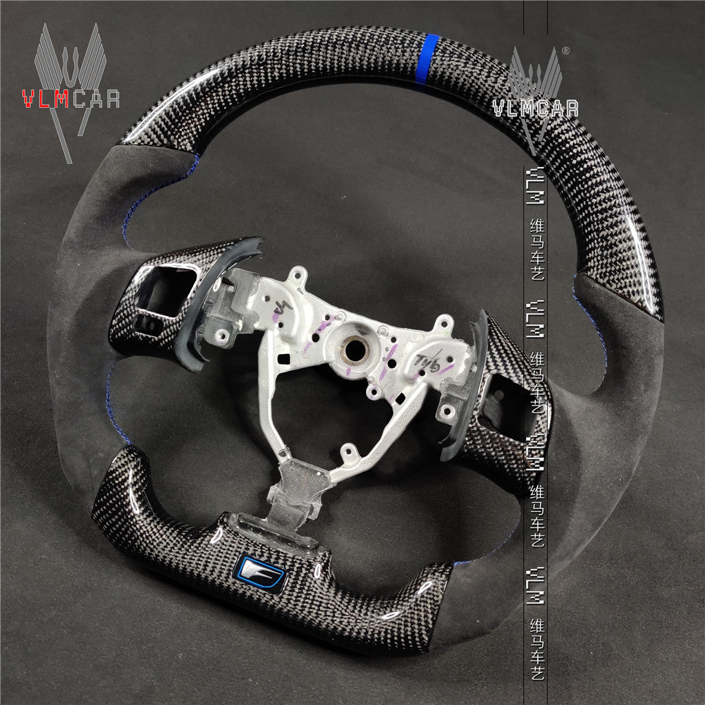 Private custom carbon Fiber steering wheel with alcantara For Lexus IS/ISF/ES/RX/RC/RCF