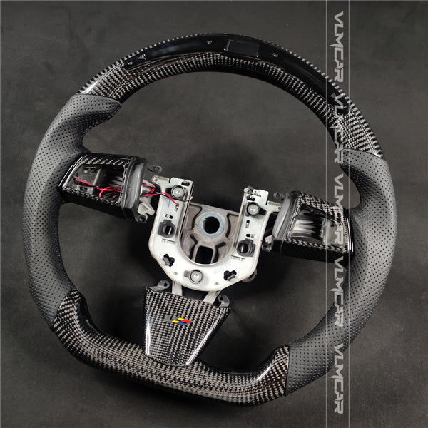 Private custom carbon Fiber steering wheel with led display For Cadillac CTS v2 2009-2014