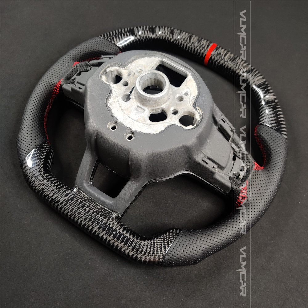 Private custom carbon fiber steering wheel for Volkswagen Golf 7/MK7/MK7.5 /GTI/R /Manual/top and bottom flat