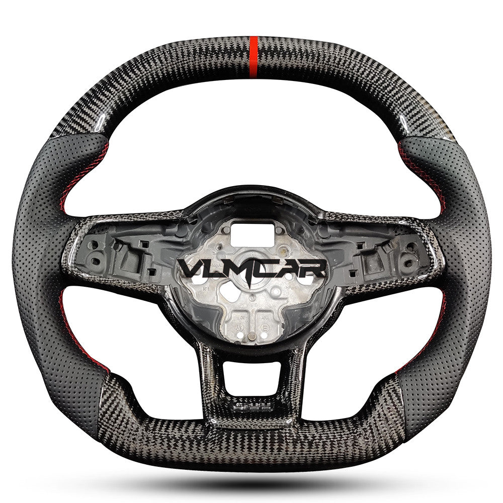 Private custom carbon fiber steering wheel for Volkswagen Golf 7/MK7/MK7.5 /GTI/R /Manual/top and bottom flat