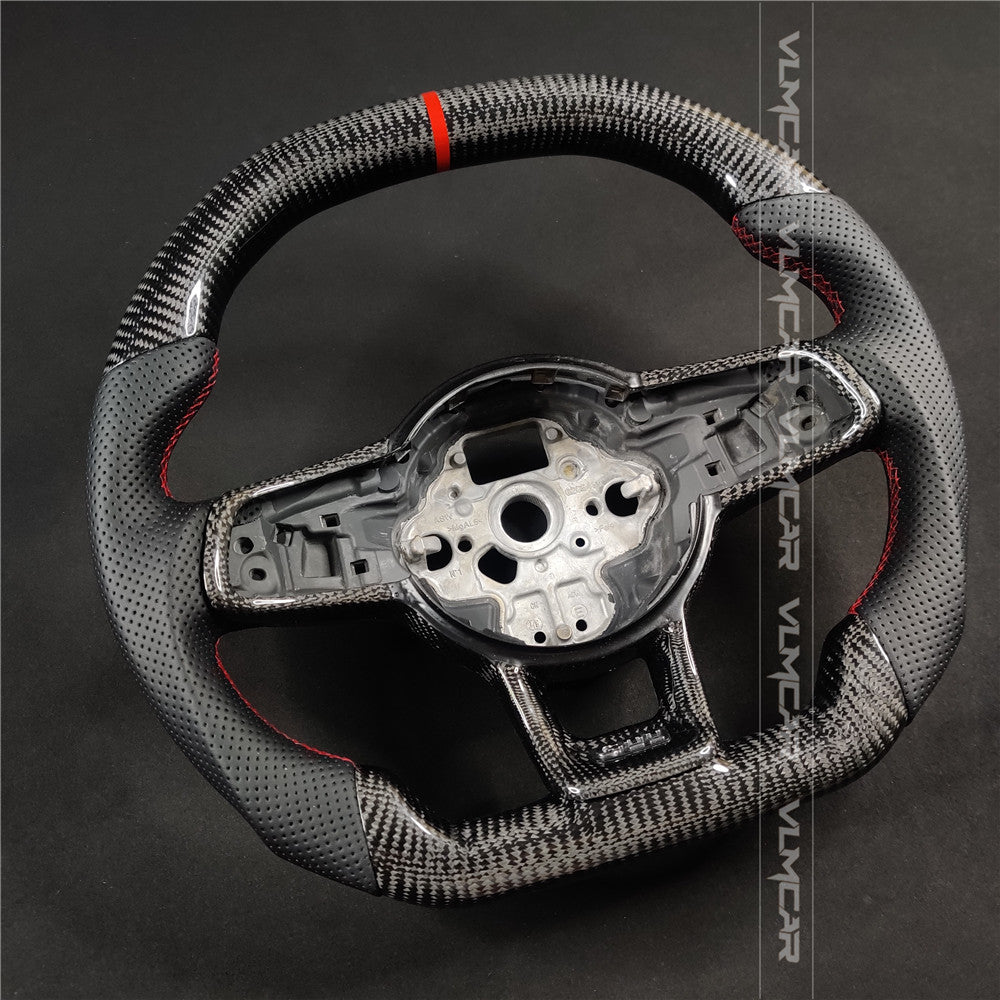 Private custom carbon fiber steering wheel for Volkswagen Golf 7/MK7/MK7.5 /GTI/R /Manual/top and bottom flat