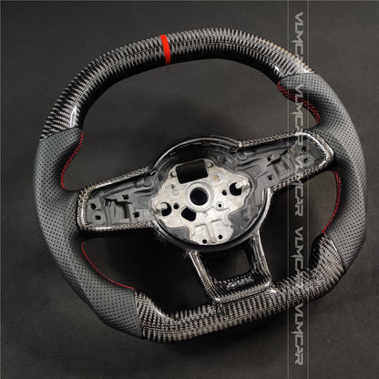 Private custom carbon fiber steering wheel for Volkswagen Golf 7/MK7/MK7.5 /GTI/R /Manual/top and bottom flat