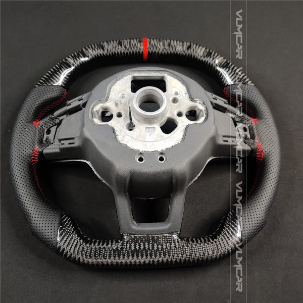 Private custom carbon fiber steering wheel for Volkswagen Golf 7/MK7/MK7.5 /GTI/R /Manual/top and bottom flat