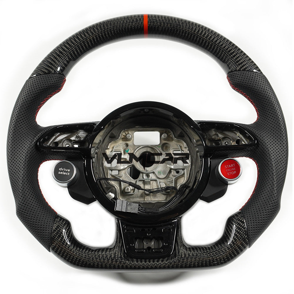 Private custom carbon fiber steering wheel for audi with R8 Engine Start Stop Drive select switch button