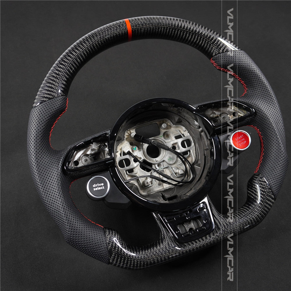 Private custom carbon fiber steering wheel for audi with R8 Engine Start Stop Drive select switch button