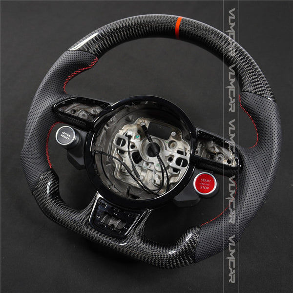 Private custom carbon fiber steering wheel for audi with R8 Engine Start Stop Drive select switch button