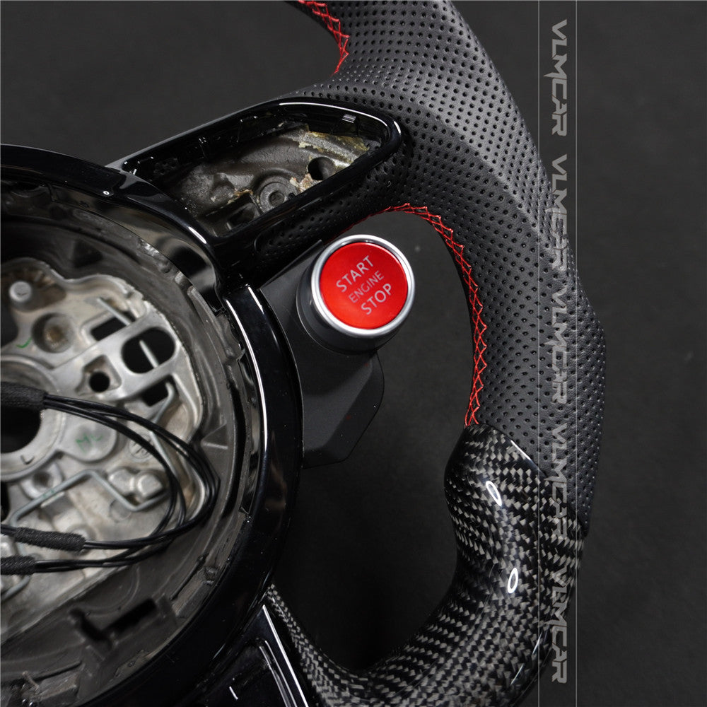 Private custom carbon fiber steering wheel for audi with R8 Engine Start Stop Drive select switch button