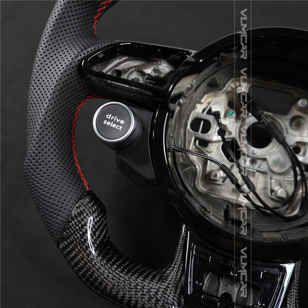 Private custom carbon fiber steering wheel for audi with R8 Engine Start Stop Drive select switch button