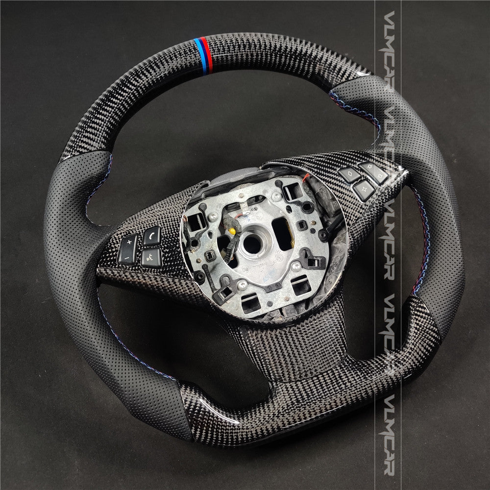 Private custom carbon fiber steering wheel for bmw 5 series /E60/M5/without paddles holes