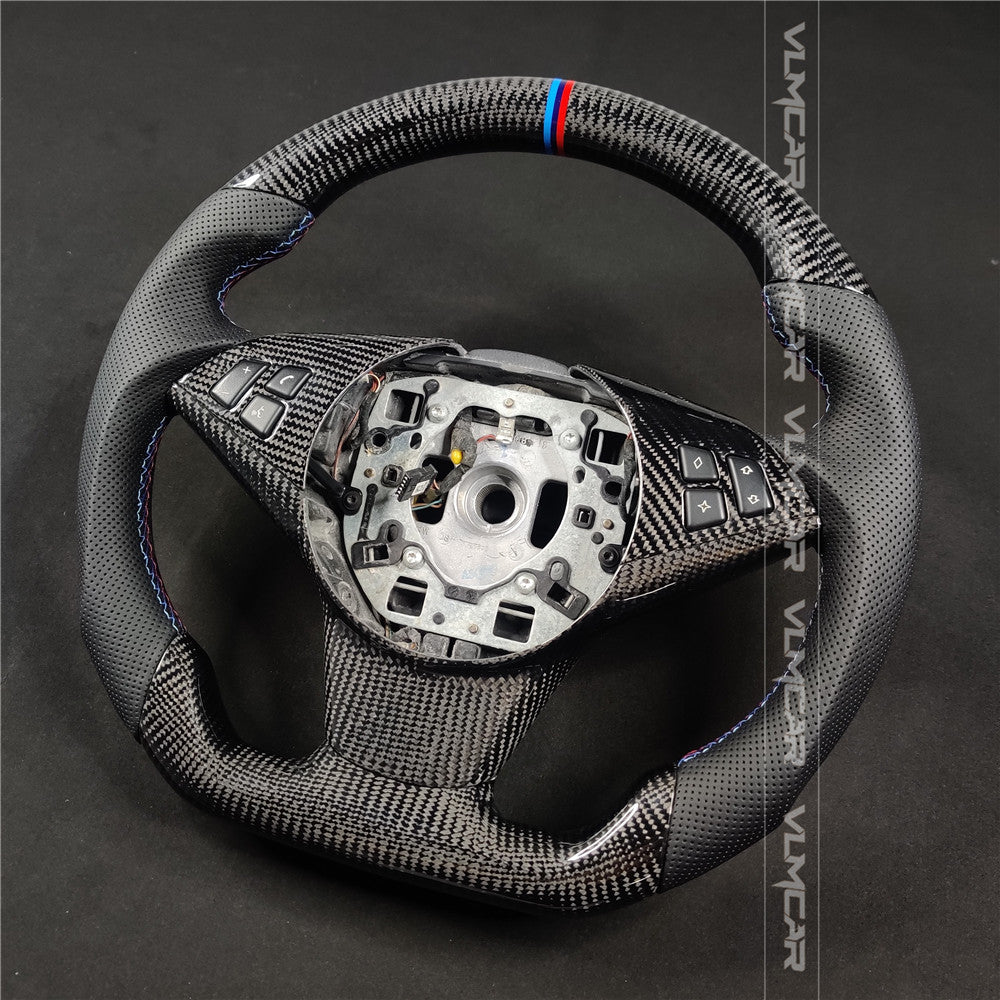 Private custom carbon fiber steering wheel for bmw 5 series /E60/M5/without paddles holes