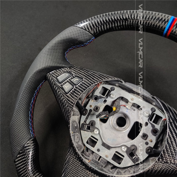 Private custom carbon fiber steering wheel for bmw 5 series /E60/M5/without paddles holes