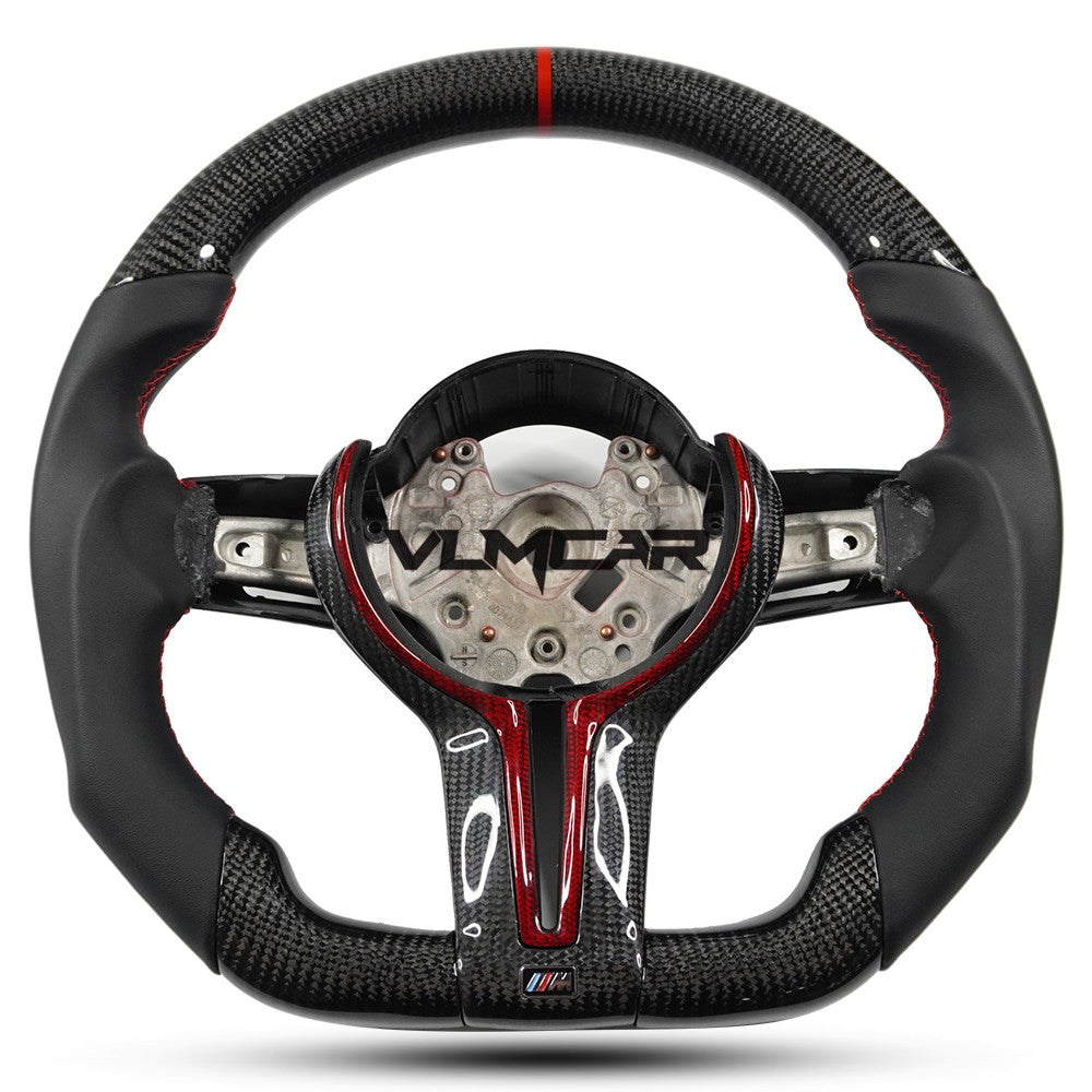 Private custom carbon fiber steering wheel for bmw M3/M4/M2/F80/F82/F83/F87/with smooth leather