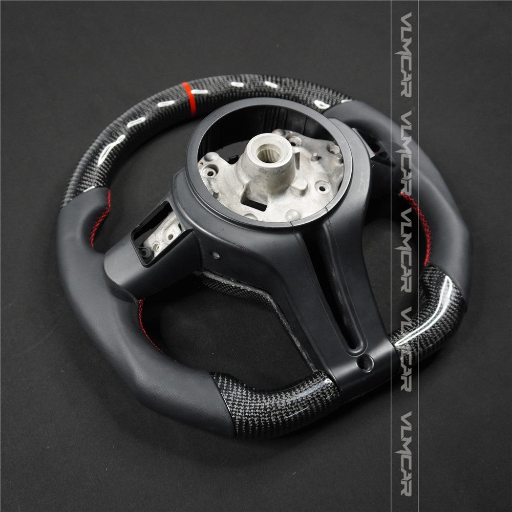 Private custom carbon fiber steering wheel for bmw M3/M4/M2/F80/F82/F83/F87/with smooth leather