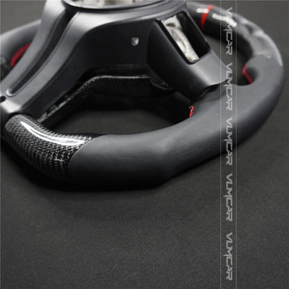 Private custom carbon fiber steering wheel for bmw M3/M4/M2/F80/F82/F83/F87/with smooth leather