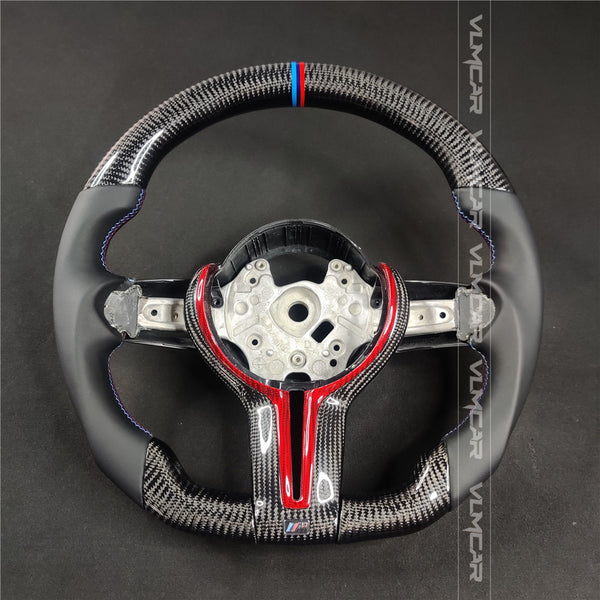 Private custom carbon fiber steering wheel for bmw M3/M4/M2/F80/F82/F83/F87/with smooth leather