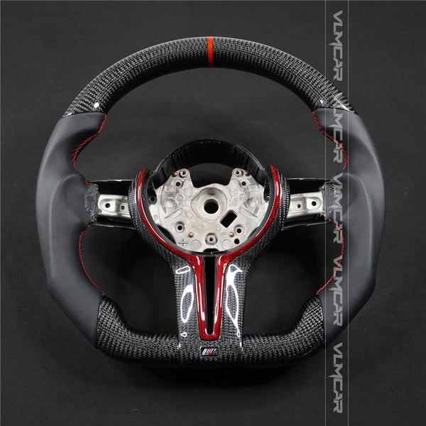 Private custom carbon fiber steering wheel for bmw M3/M4/M2/F80/F82/F83/F87/with smooth leather