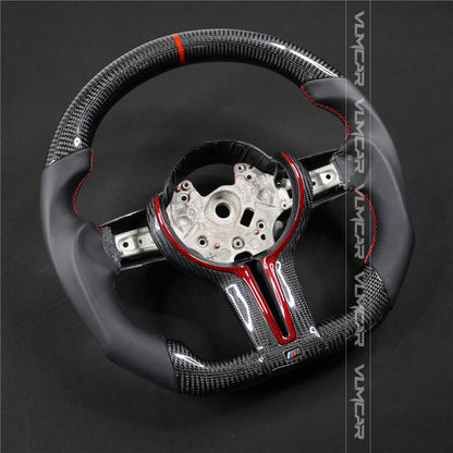 Private custom carbon fiber steering wheel for bmw M3/M4/M2/F80/F82/F83/F87/with smooth leather