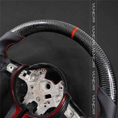 Private custom carbon fiber steering wheel for bmw M3/M4/M2/F80/F82/F83/F87/with smooth leather