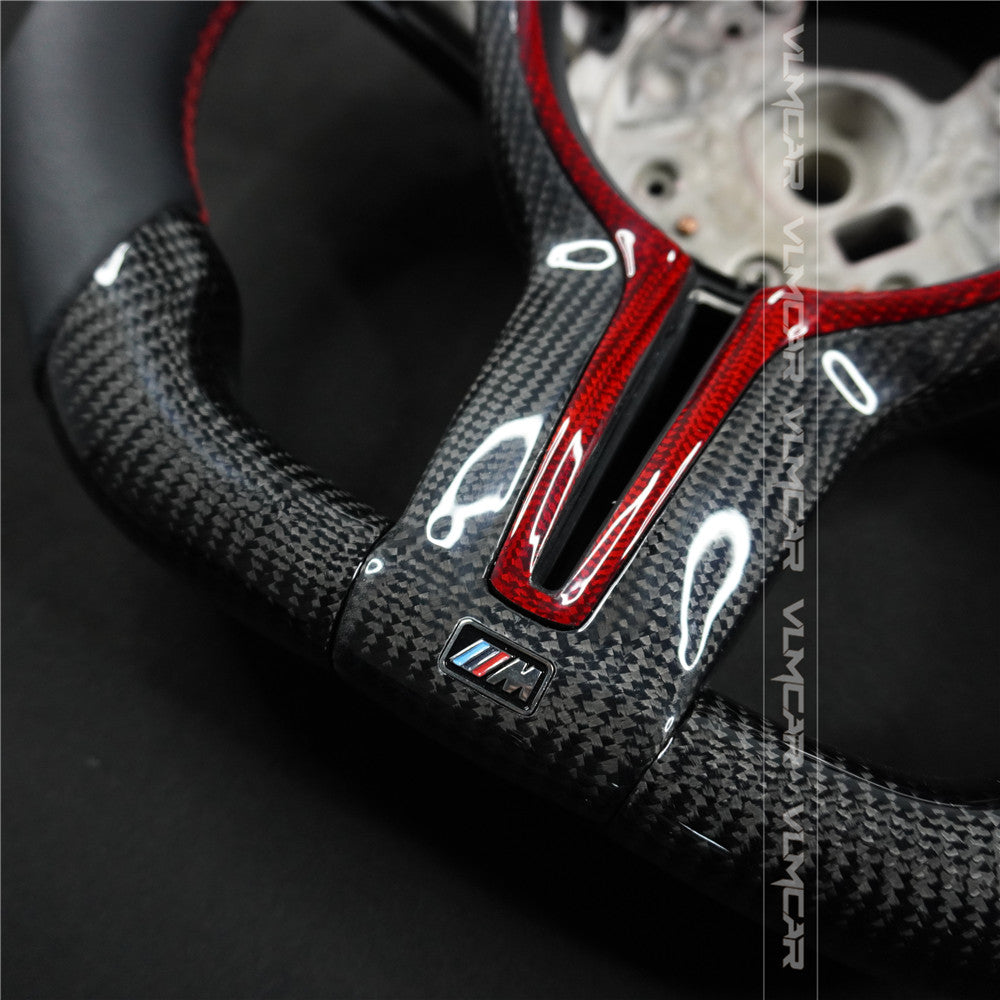 Private custom carbon fiber steering wheel for bmw M3/M4/M2/F80/F82/F83/F87/with smooth leather