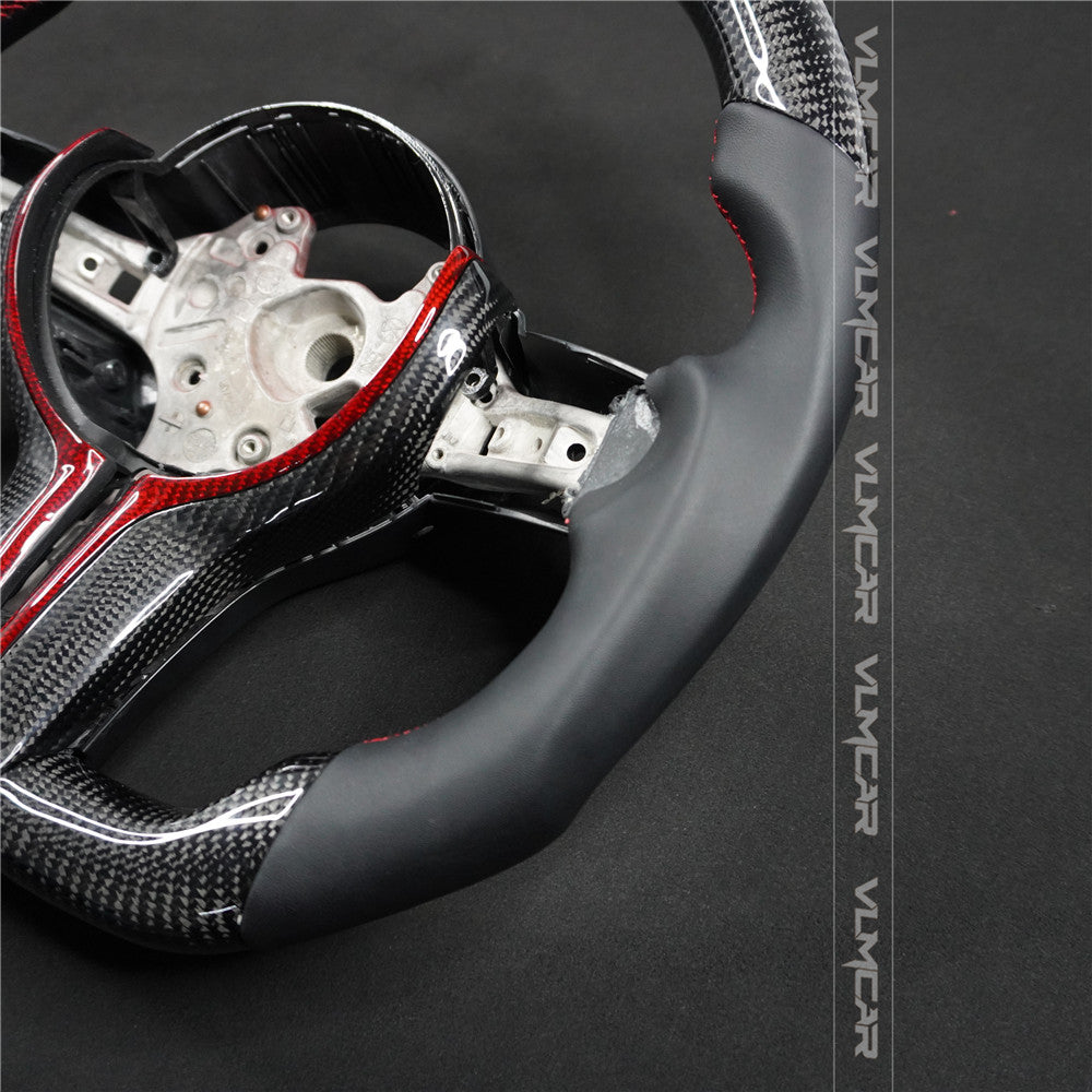 Private custom carbon fiber steering wheel for bmw M3/M4/M2/F80/F82/F83/F87/with smooth leather