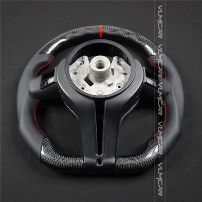 Private custom carbon fiber steering wheel for bmw M3/M4/M2/F80/F82/F83/F87/with smooth leather