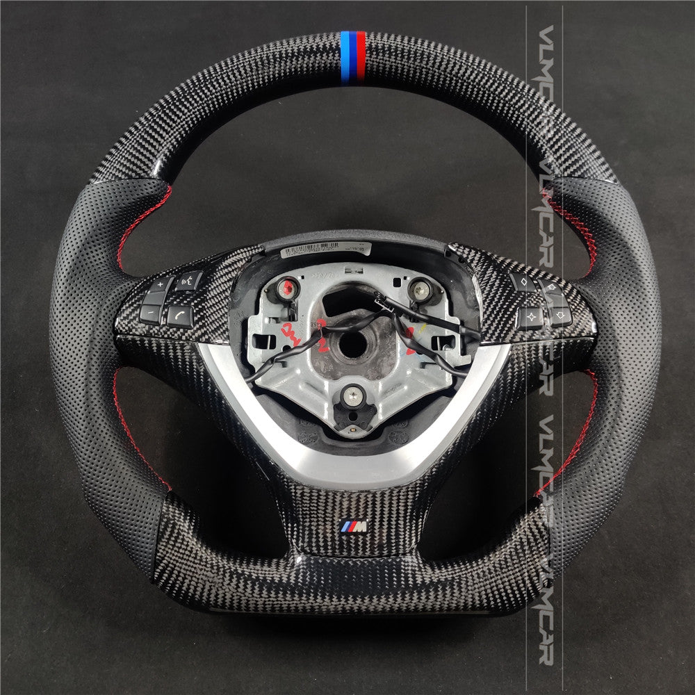 Private custom carbon fiber steering wheel for bmw X5 /X6/E70/E71 /without paddles holes