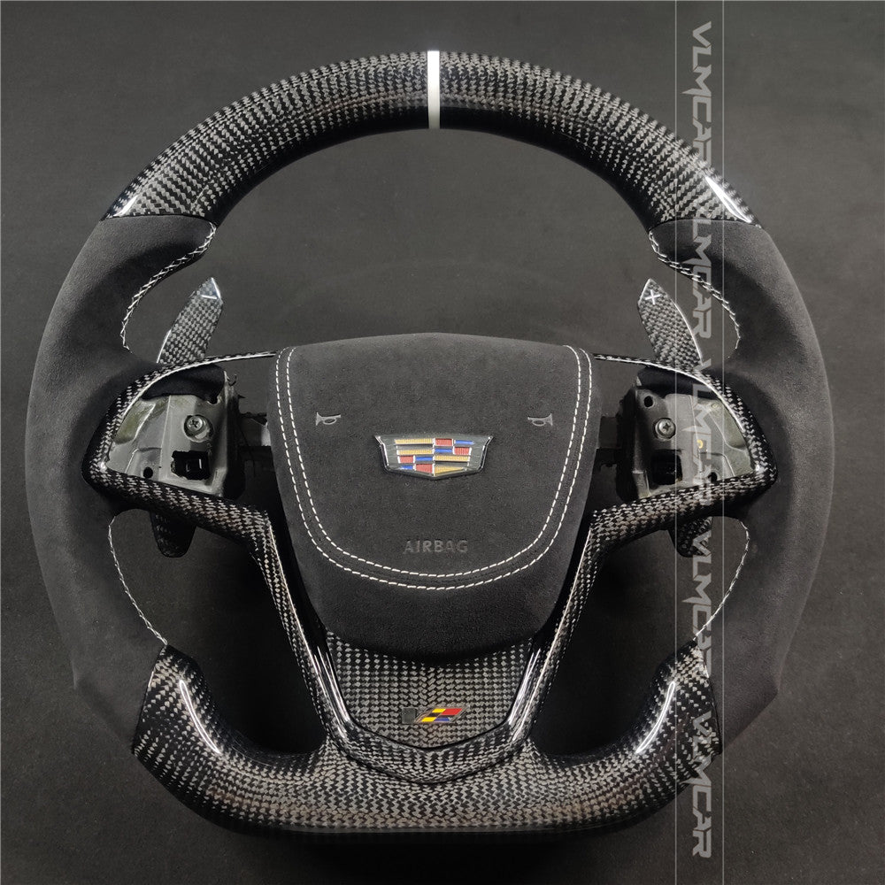 Private custom carbon fiber steering wheels with alcantara  for Cadillac ATS /CTS -V3/with airbag cover