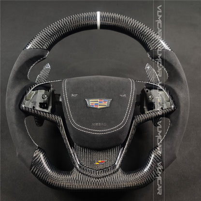 Private custom carbon fiber steering wheels with alcantara  for Cadillac ATS /CTS -V3/with airbag cover