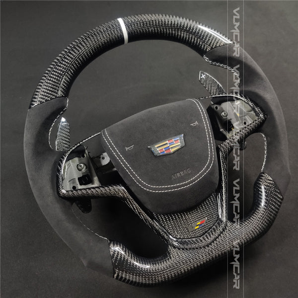Private custom carbon fiber steering wheels with alcantara  for Cadillac ATS /CTS -V3/with airbag cover