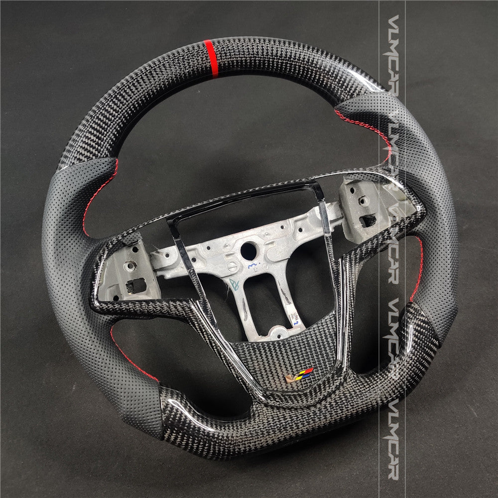 Private custom carbon fiber steering wheels with leather for Cadillac ATS /CTS -V3