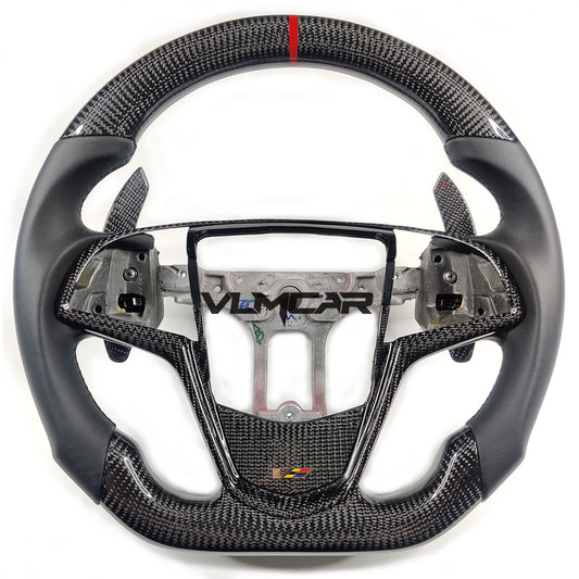 Private custom carbon fiber steering wheels with leather for  Cadillac ATS /CTS -V3/with carbon shift paddles