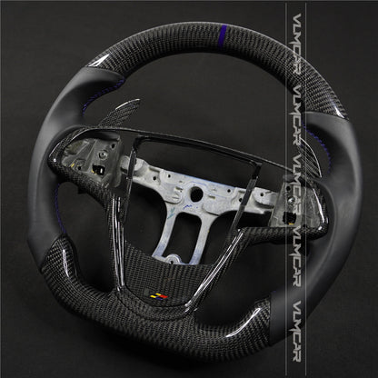 Private custom carbon fiber steering wheels with leather for  Cadillac ATS /CTS -V3/with carbon shift paddles