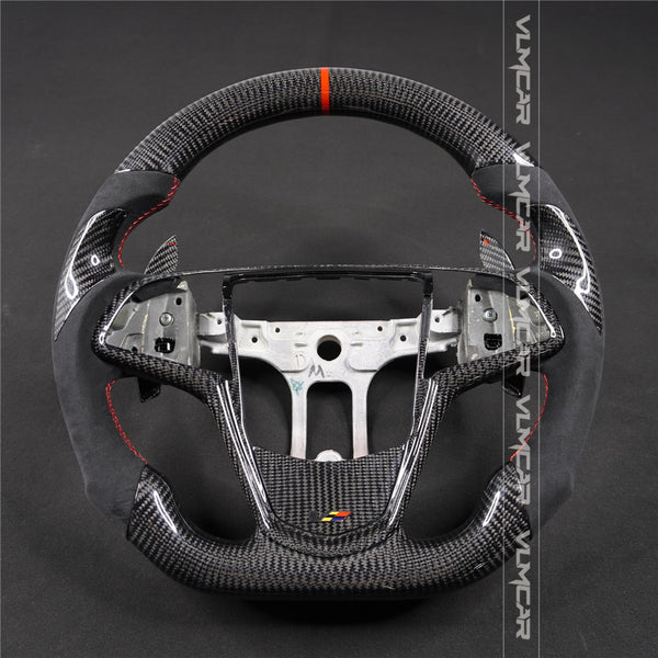 Private custom carbon fiber steering wheels with suede for  Cadillac ATS /CTS -V3/with carbon shift paddels