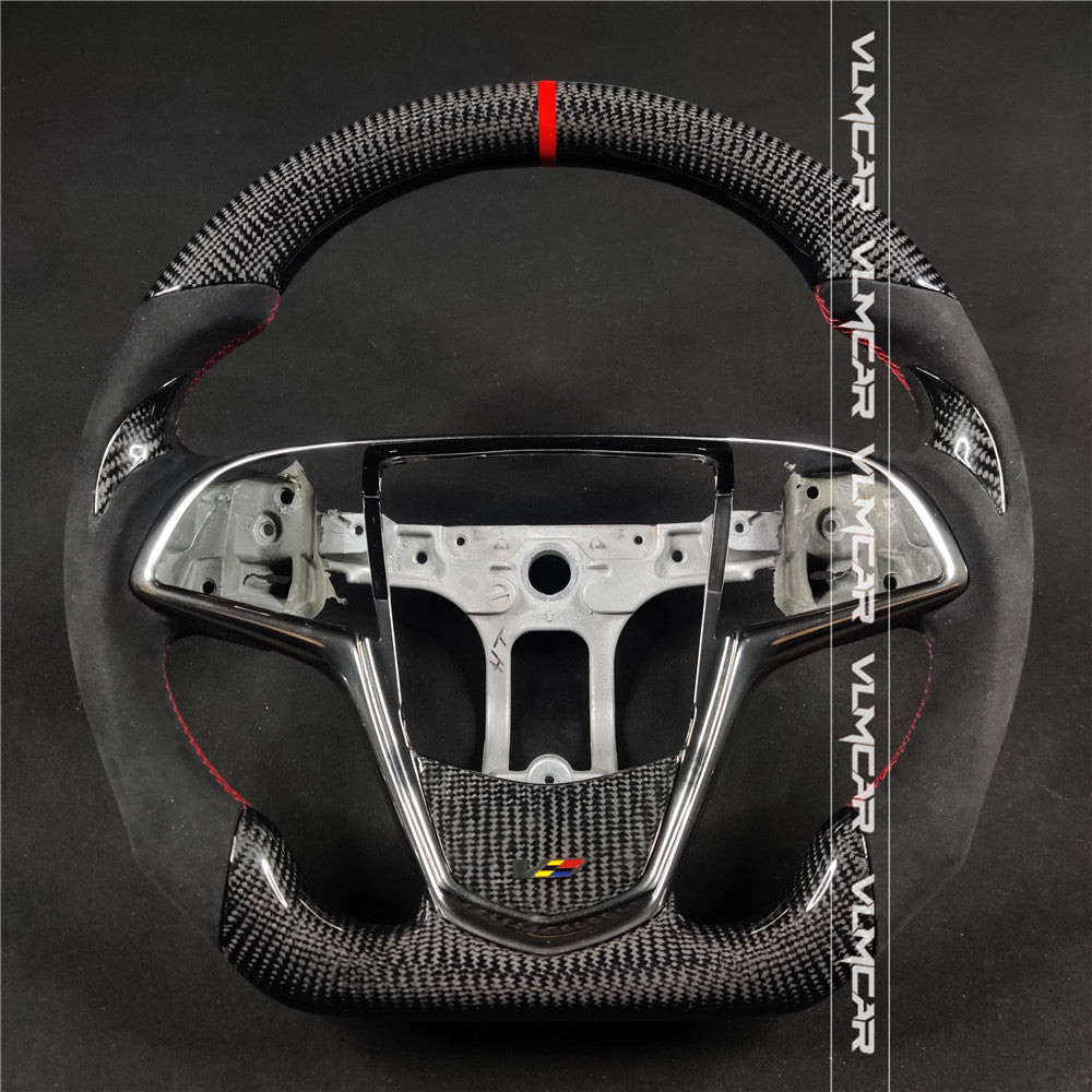 Private custom carbon fiber steering wheels with suede for Cadillac ATS /CTS -V3