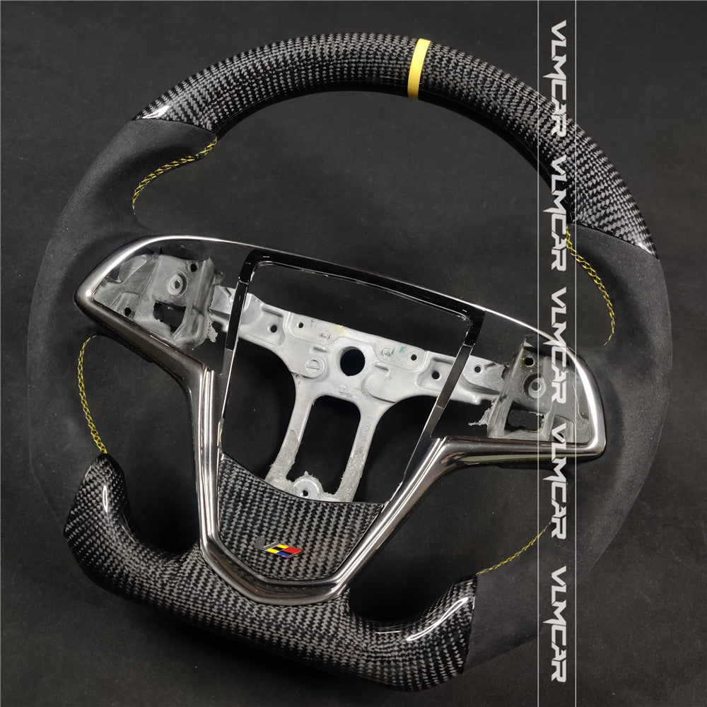 Private custom carbon fiber steering wheels with suede for Cadillac ATS /CTS -V3