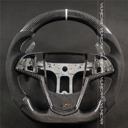 Private custom carbon fiber steering wheels with suede for  Cadillac ATS /CTS -V3/with carbon shift paddels