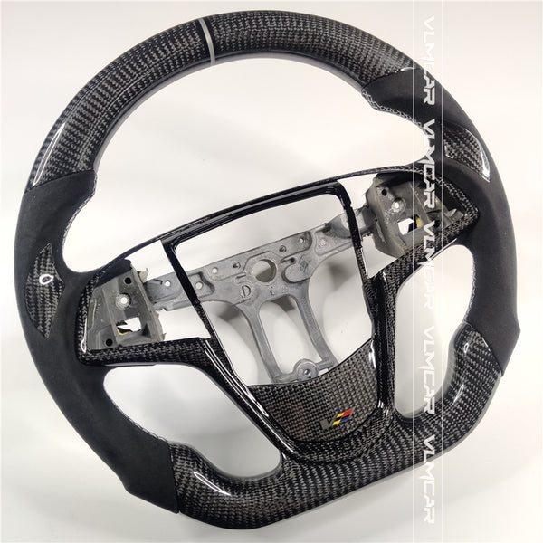 Private custom carbon fiber steering wheels with suede for Cadillac ATS /CTS -V3