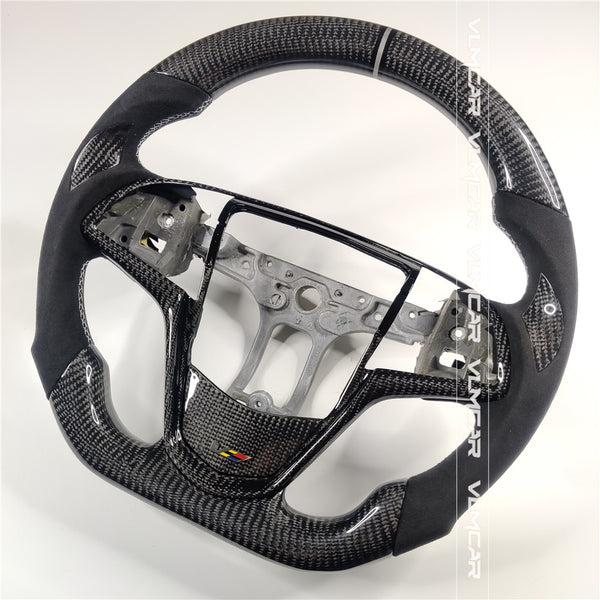 Private custom carbon fiber steering wheels with suede for Cadillac ATS /CTS -V3