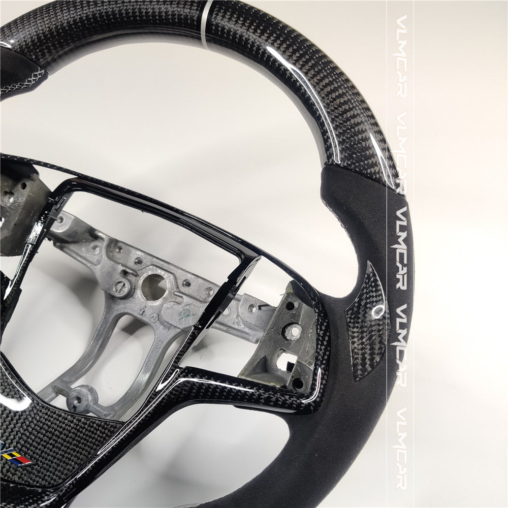 Private custom carbon fiber steering wheels with suede for Cadillac ATS /CTS -V3