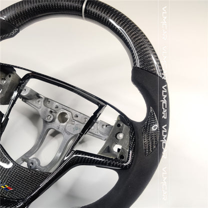 Private custom carbon fiber steering wheels with suede for Cadillac ATS /CTS -V3