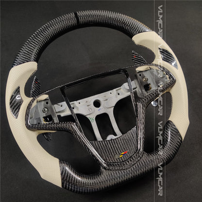 Private custom carbon fiber steering wheel with Beige leather for Cadillac ATS/CTS-V3 /with shift paddles