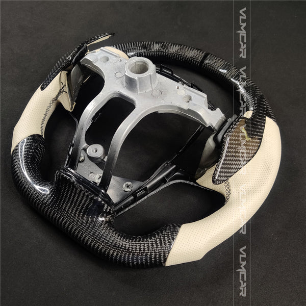 Private custom carbon fiber steering wheel with Beige leather for Cadillac ATS/CTS-V3 /with shift paddles